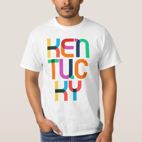 Kentucky Vintage Retro Pop Art 80s Rainbow Colors T_Shirt