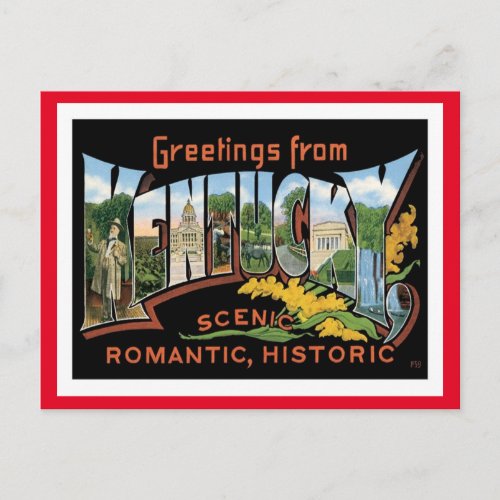 Kentucky Vintage Travel Postcard