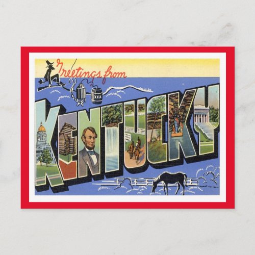 Kentucky Vintage Travel Postcard