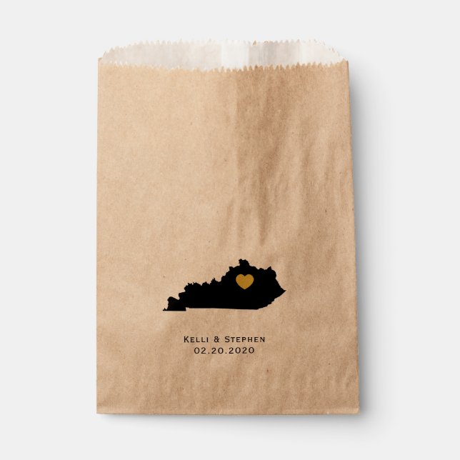 Kentucky Wedding Favor Treat Sacks, Gift Bags (Front)