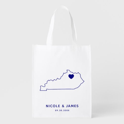 Kentucky Wedding Welcome Bag Navy Tote with Map