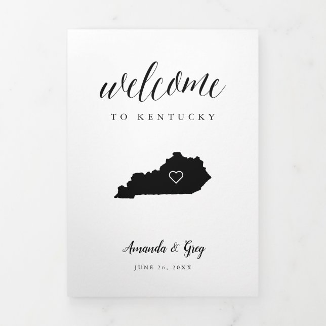 Kentucky Wedding Welcome Letter & Itinerary Tri-Fold Program (Cover)