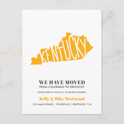 KENTUCKY Weve moved New address New Home   Postcard