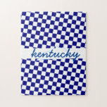 Kentucky Wildcat Fan Gift Challenging Blue Puzzle at Zazzle