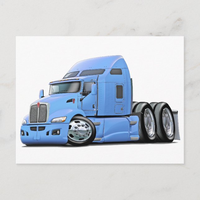 Kenworth 660 Lt Blue Truck Postcard (Front)