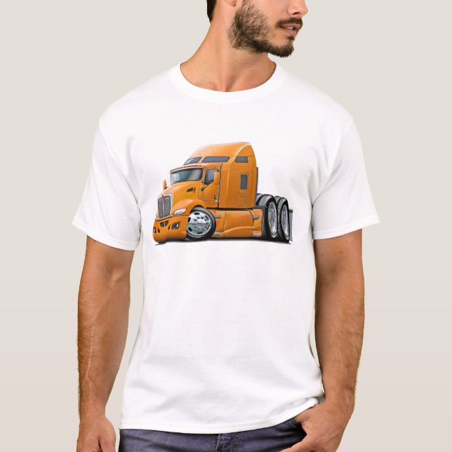 Kenworth 660 Orange Truck T-Shirt (Front)