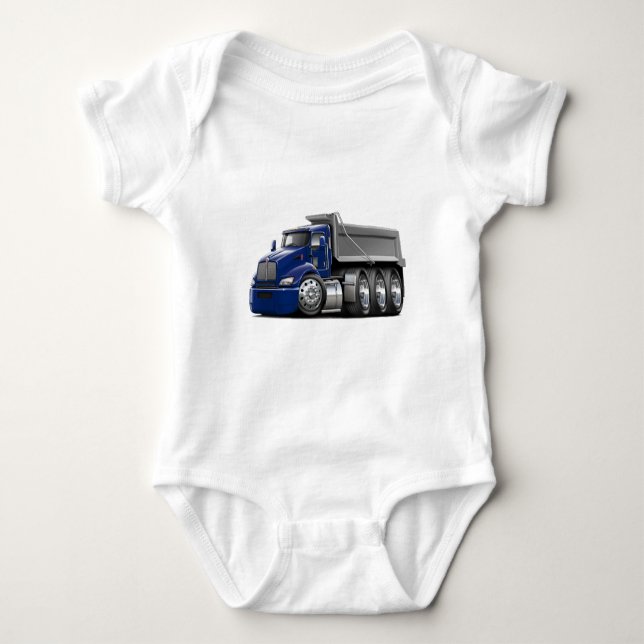 Kenworth T440 Dk Blue-Grey Truck Baby Bodysuit (Front)