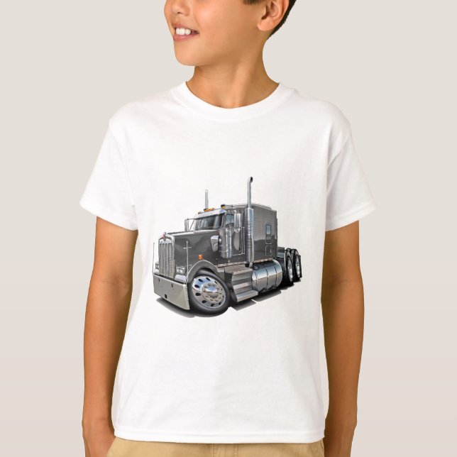 Kenworth w900 Grey Truck T-Shirt (Front)