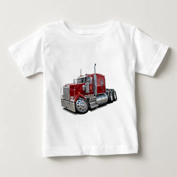 Download Kenworth W900 Maroon Truck Baby T Shirt Zazzle Com