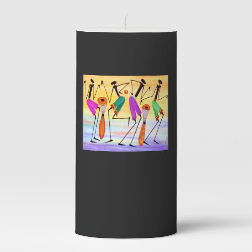 Kenya Africa Art Expressing happiness Pillar Candle