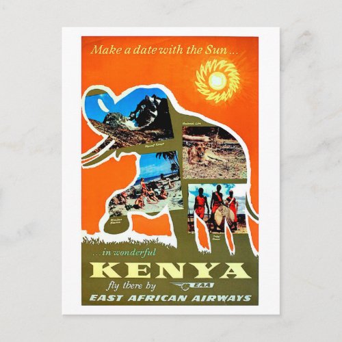 Kenya Africa make a date with a sun travel Postcard