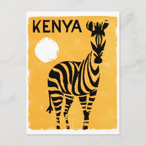 Kenya Africa Vintage Travel Poster Restored Postcard