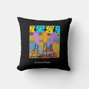 Kenya, African Art, Colorful Sun Party Throw Pillow