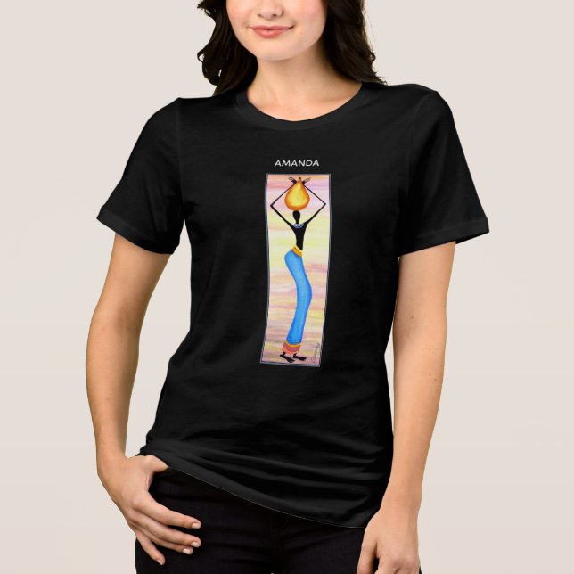 Kenya African Art Elegant African Woman  Tri-Blend Shirt (Front)
