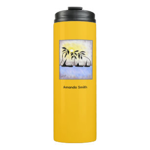 Kenya African Art, Full Moon Sailing Thermal Tumbler