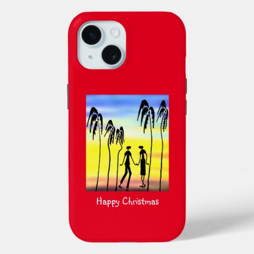 Kenya African Art Happy Christmas Lovers iPhone 15 Case