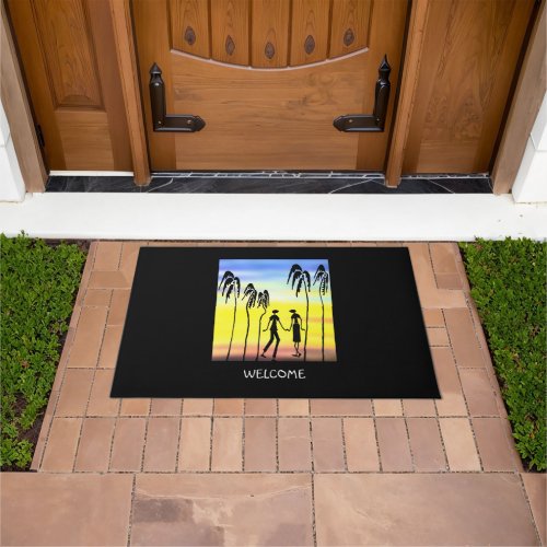 Kenya African Art Happy Lovers Doormat