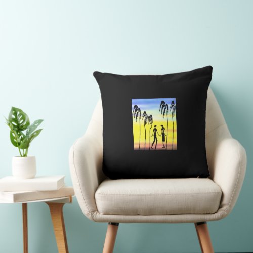 Kenya African Art Happy Lovers Throw Pillow