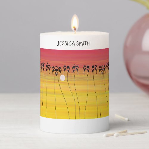 Kenya African Art Magical Sunset Pillar Candle