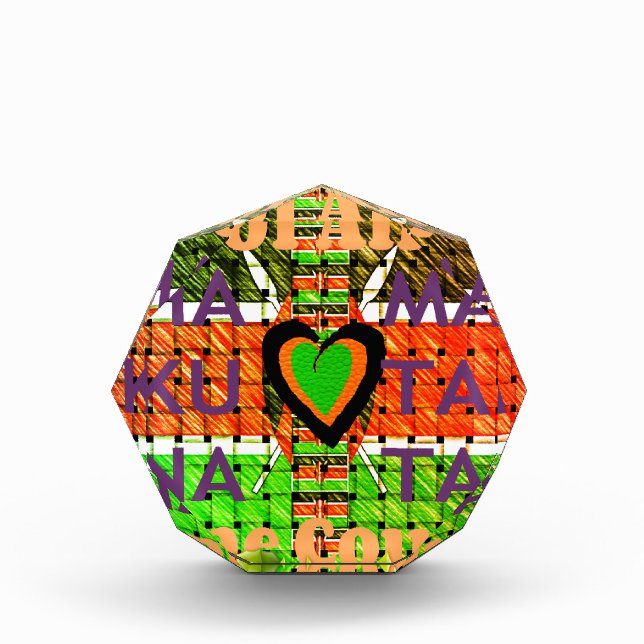 Kenya: All of Africa in One Country - Woven Flag  Acrylic Award (Front)