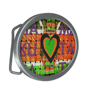 Kenya: All of Africa in One Country - Woven Flag Belt Buckle