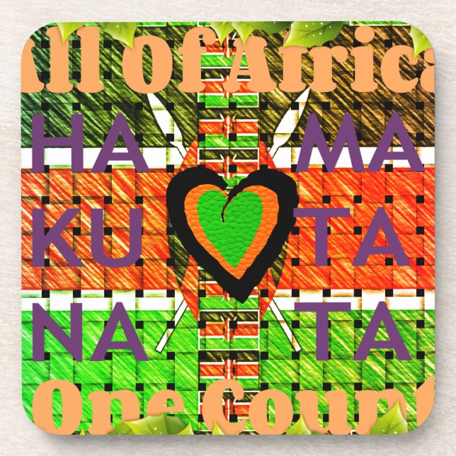 Kenya: All of Africa in One Country - Woven Flag  Beverage Coaster (Front)