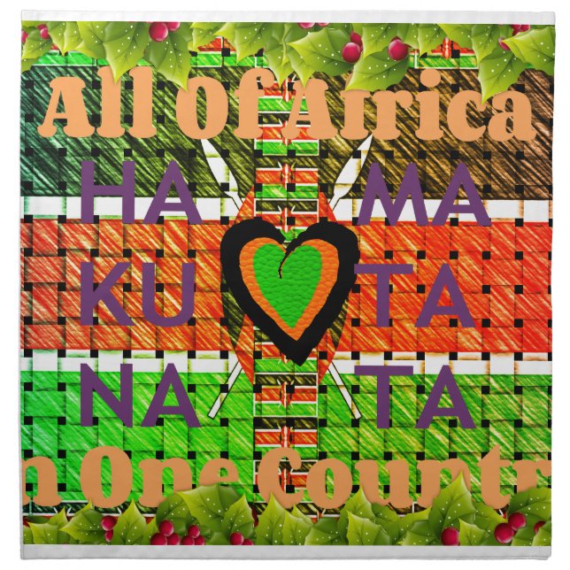Kenya: All of Africa in One Country - Woven Flag  Cloth Napkin (Front)
