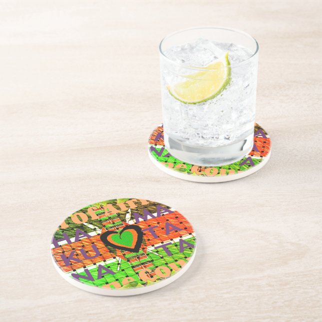 Kenya: All of Africa in One Country | Woven Flag D Coaster (Side)