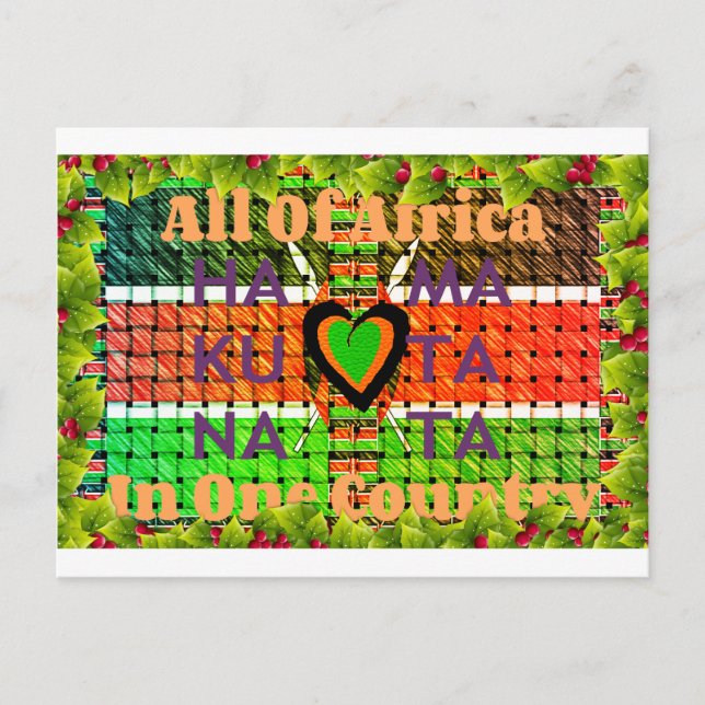 Kenya: All of Africa in One Country - Woven Flag  Postcard (Front)