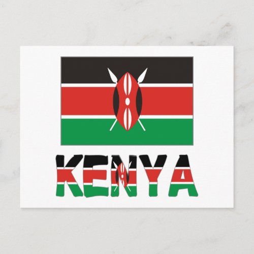 Kenya and Kenyan Flag Postcard