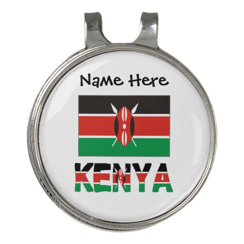 Kenya and Kenyan Flag Tiled Personalized  Golf Hat Clip