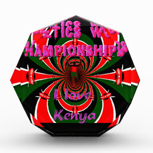 Kenya Athletics World Championships: Swirling Flag Acrylic Award