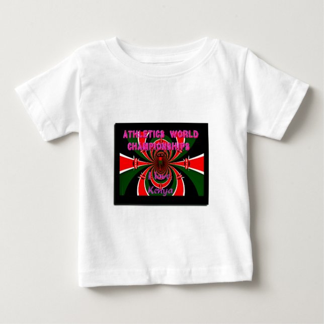 Kenya Athletics World Championships: Swirling Flag Baby T-Shirt (Front)