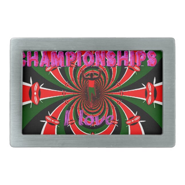 Kenya Athletics World Championships: Swirling Flag Belt Buckle (Front)