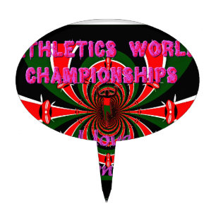 Kenya Athletics World Championships: Swirling Flag Cake Topper