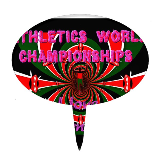 Kenya Athletics World Championships: Swirling Flag Cake Topper (Front)