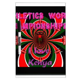 Kenya Athletics World Championships: Swirling Flag Dry-Erase Board