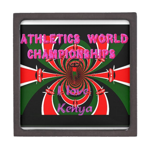 Kenya Athletics World Championships: Swirling Flag Jewelry Box (Front)