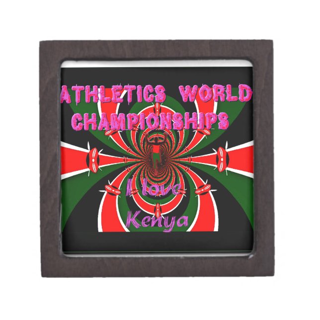 Kenya Athletics World Championships: Swirling Flag Jewelry Box (Front)