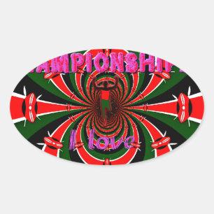 Kenya Athletics World Championships: Swirling Flag Oval Sticker