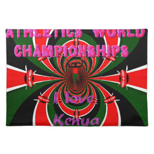 Kenya Athletics World Championships: Swirling Flag Placemat