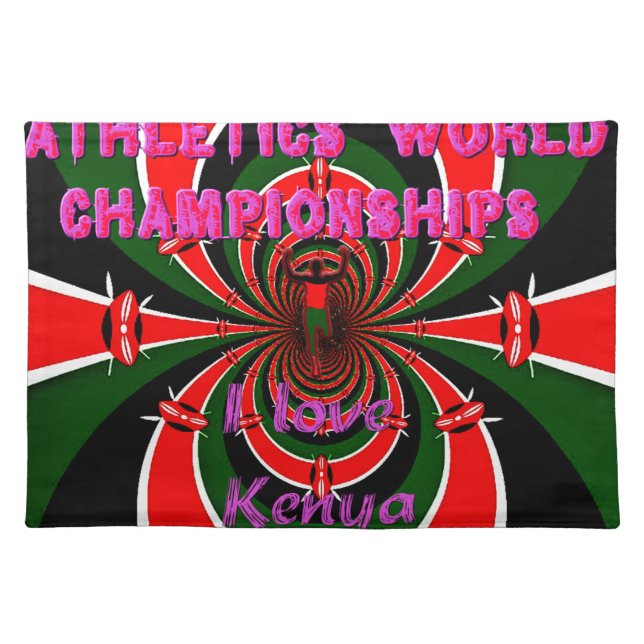 Kenya Athletics World Championships: Swirling Flag Placemat (Front)