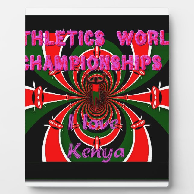 Kenya Athletics World Championships: Swirling Flag Plaque (Front)