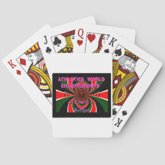 Kenya Athletics World Championships: Swirling Flag Poker Cards