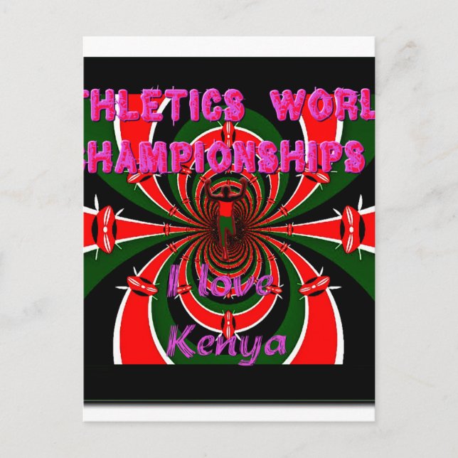 Kenya Athletics World Championships: Swirling Flag Postcard (Front)