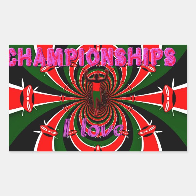 Kenya Athletics World Championships: Swirling Flag Rectangular Sticker (Front)