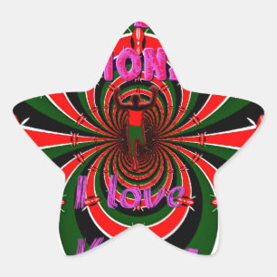 Kenya Athletics World Championships: Swirling Flag Star Sticker
