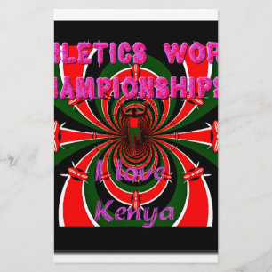 Kenya Athletics World Championships: Swirling Flag Stationery