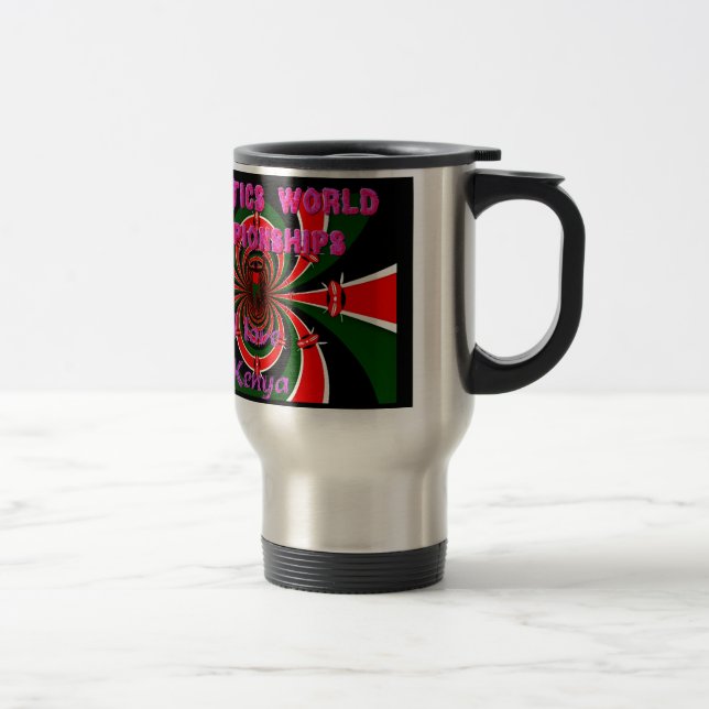 Kenya Athletics World Championships: Swirling Flag Travel Mug (Right)