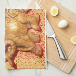 Kenya Beautiful animal safari elephants Kitchen Towel